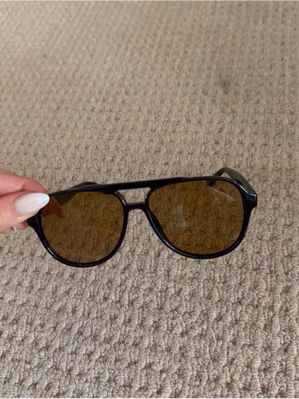 Men's Black Frame Sunglasses with Brown Lenses